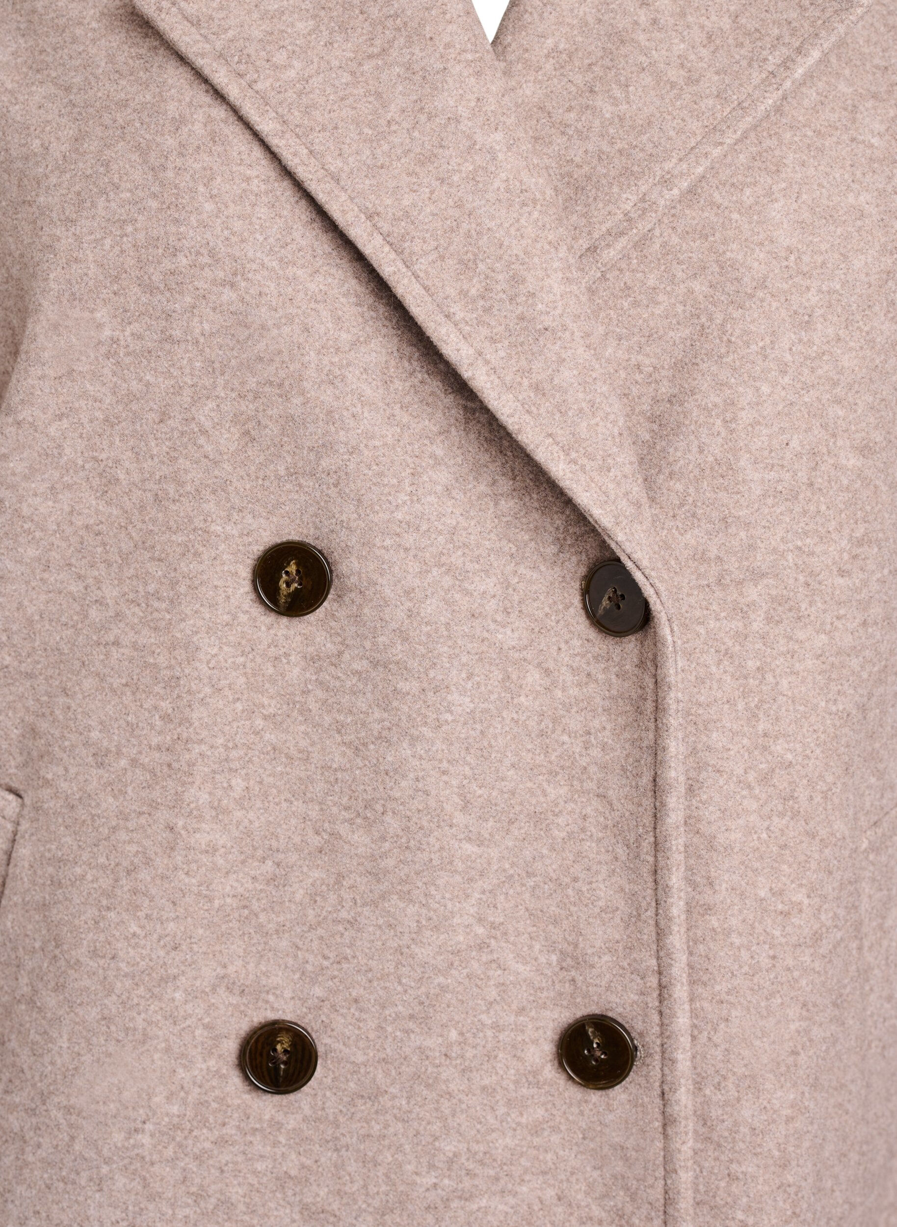 ZizziKort kappa med dubbelkn&auml;ppt kn&auml;ppning, Beige, Packshot image number 2