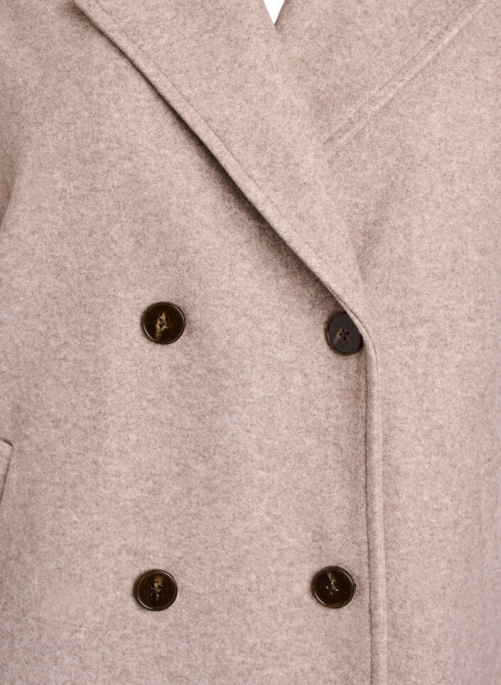 Kort kappa med dubbelkn&auml;ppt kn&auml;ppning, Beige, Packshot image number 2