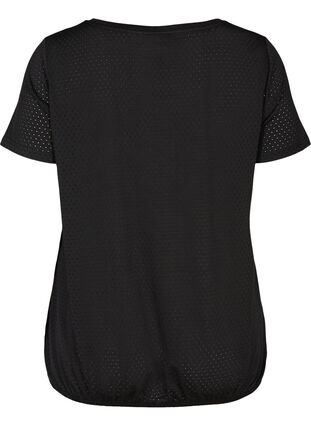 T-shirt i tyg med struktur, Black, Packshot image number 1