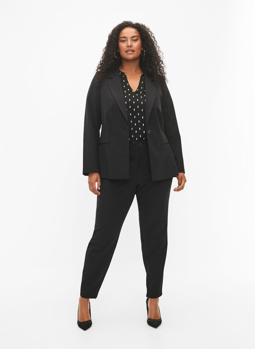 Blazer med en knappstängning, Black, Model image number 2