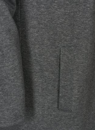 Lång swetshirt med huva, Dark Grey Melange, Packshot image number 3