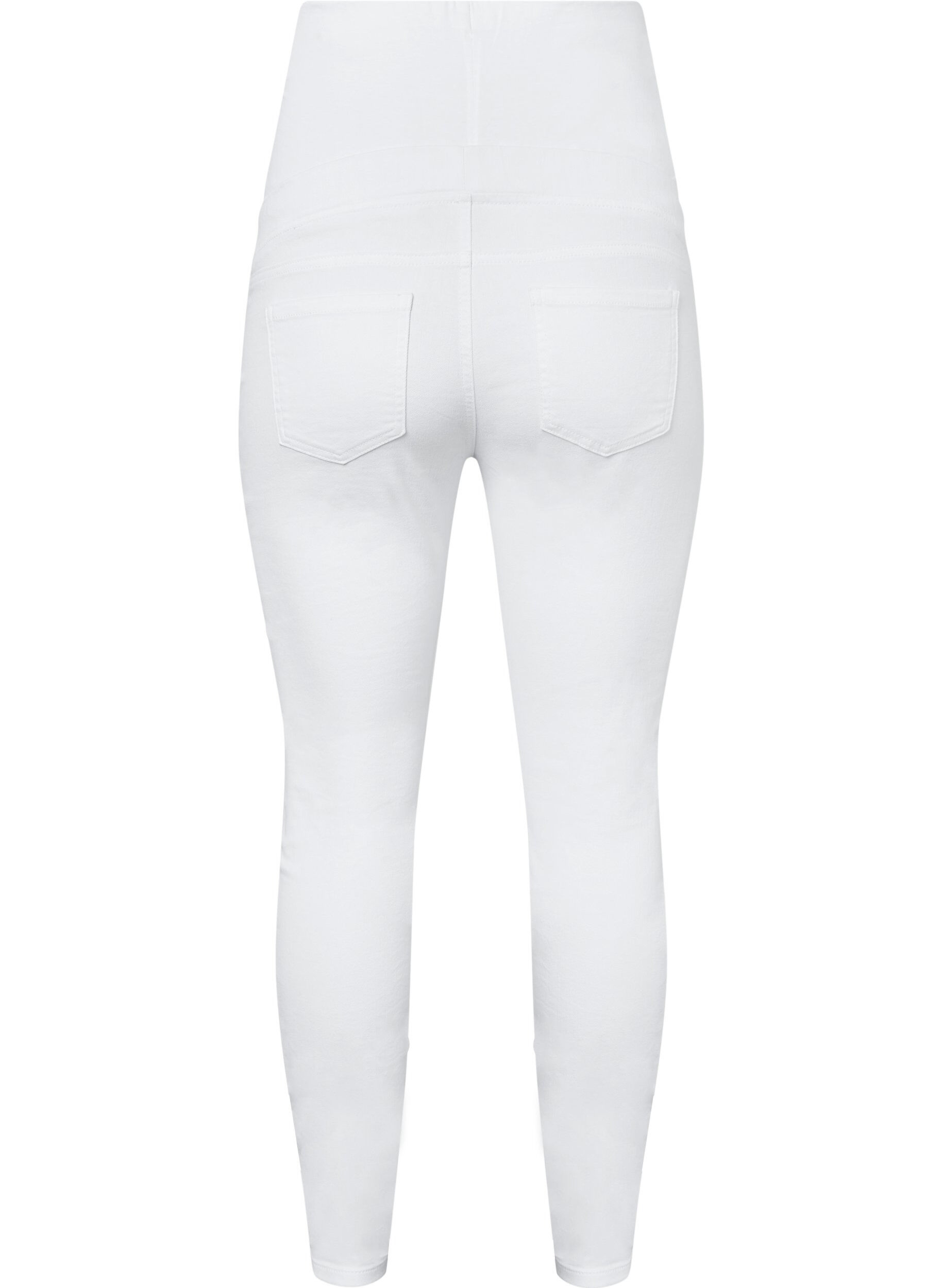 Zizzi Gravidjeggings i bomull , White, Packshot image number 1
