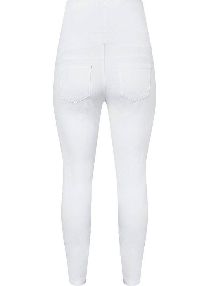 Gravidjeggings i bomull , White, Packshot image number 1