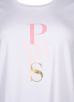 T-shirt i bomull med texttryck, B. White w. Paris, Packshot image number 2