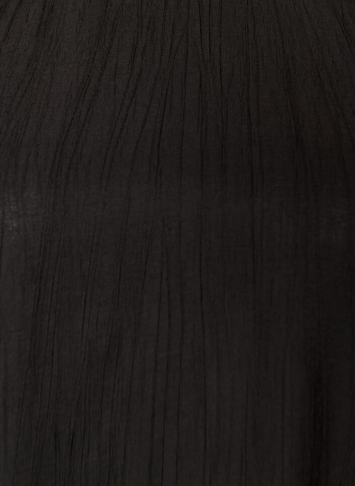 Kort kl&auml;nning i viskos med ballong&auml;rmar, Svart, Packshot image number 2