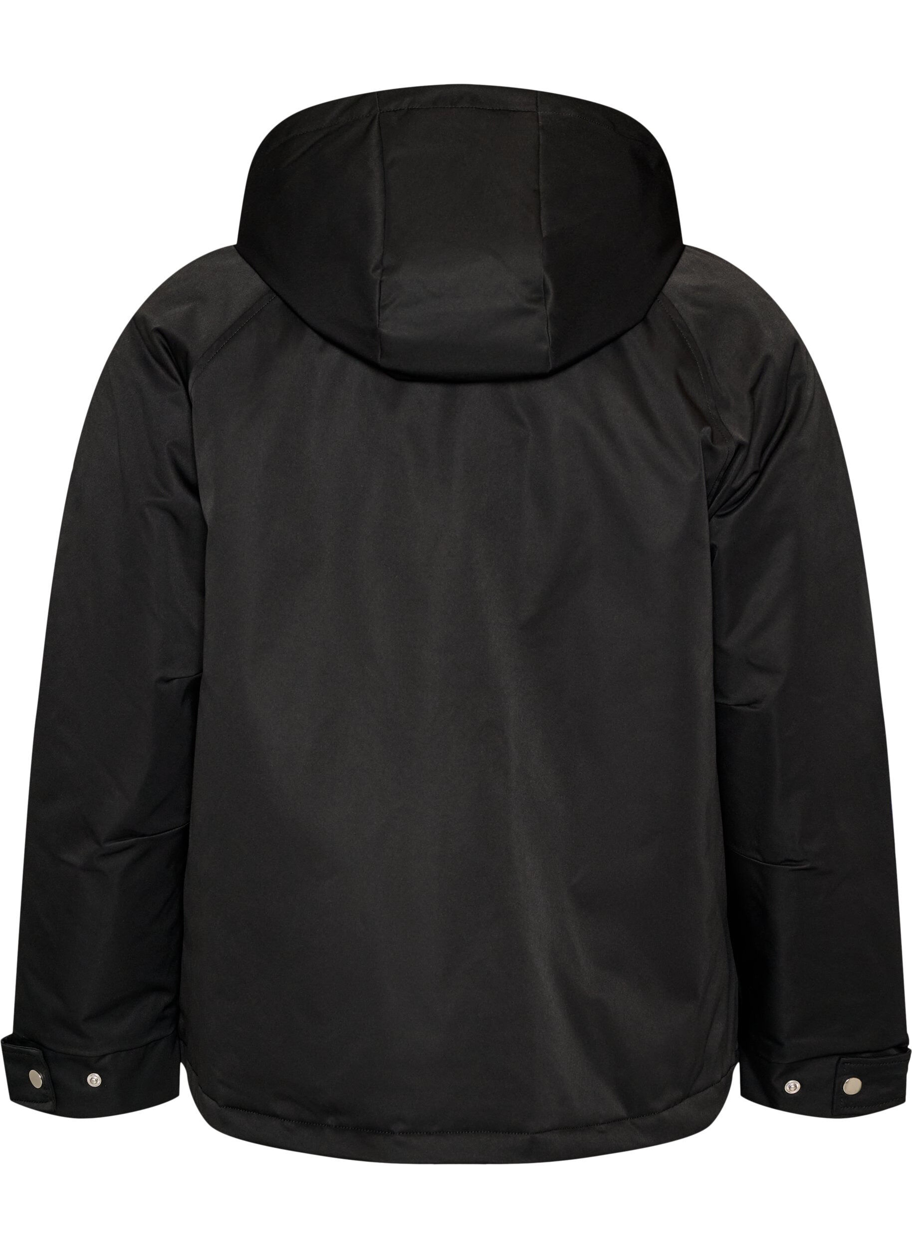 ZizziVadderad parkas med avtagbar huva, Svart, Packshot image number 1