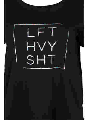  T-shirt till träning med print, Black w. LFT, Packshot image number 2