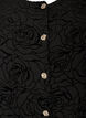 Blus med blommigt m&ouml;nster och ballong&auml;rmar, Svart, Packshot image number 2