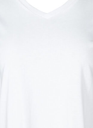T-shirt med v-ringning, Bright White, Packshot image number 2