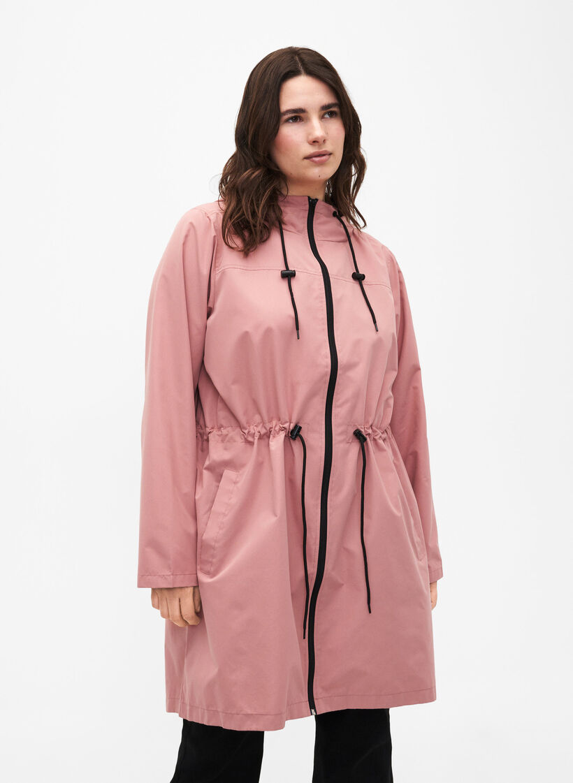 FLASH - Vattenavvisande parka med huva, Ash Rose, Model image number 0