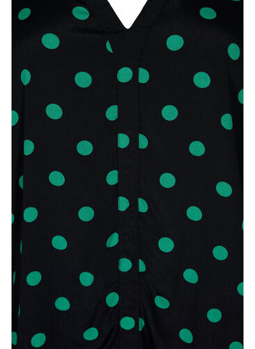 Prickig viskosblus, Black jol Green dot, Packshot image number 2
