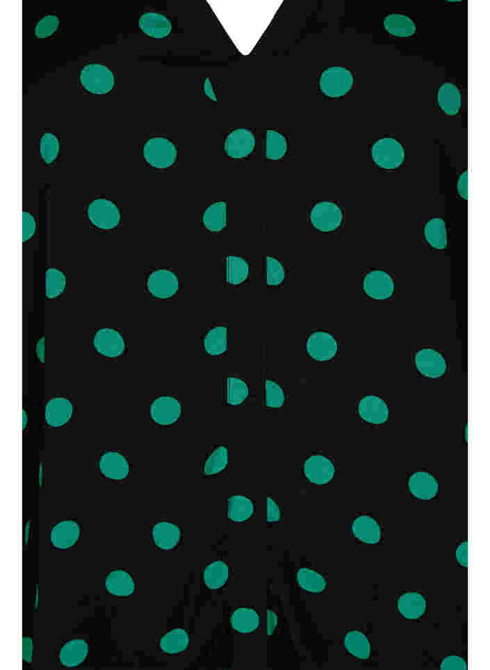 Prickig viskosblus, Black jol Green dot, Packshot image number 2