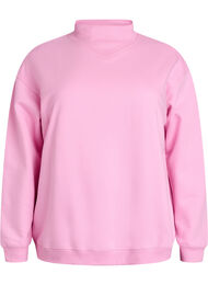 Sweatshirt med h&ouml;g hals och l&aring;nga &auml;rmar, Rosa