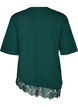 T-shirt med asymmetrisk spetskant, Gr&ouml;n, Packshot image number 1
