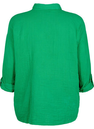 Skjorta med krage av bomullsmuslin, Jolly Green, Packshot image number 1