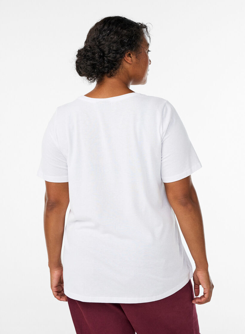 T-shirt med tryck, Vit, Model image number 2