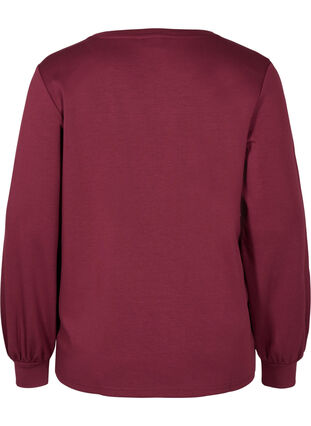 Sweatshirt med rund hals och långa ärmar, Zinfandel, Packshot image number 1