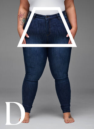 Mycket åtsittande jeans med hög midja, Dark Blue, Model image number 3