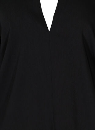 Långärmad tunika med v-ringning, Black, Packshot image number 2