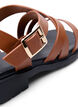 Sommarsandal i läder med bred passform, Friar Brown, Packshot image number 4