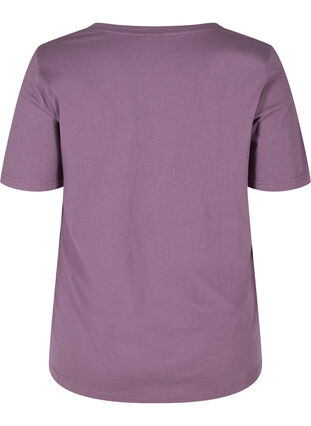 T-shirt i ekologisk bomull med v-ringning, Vintage Violet, Packshot image number 1