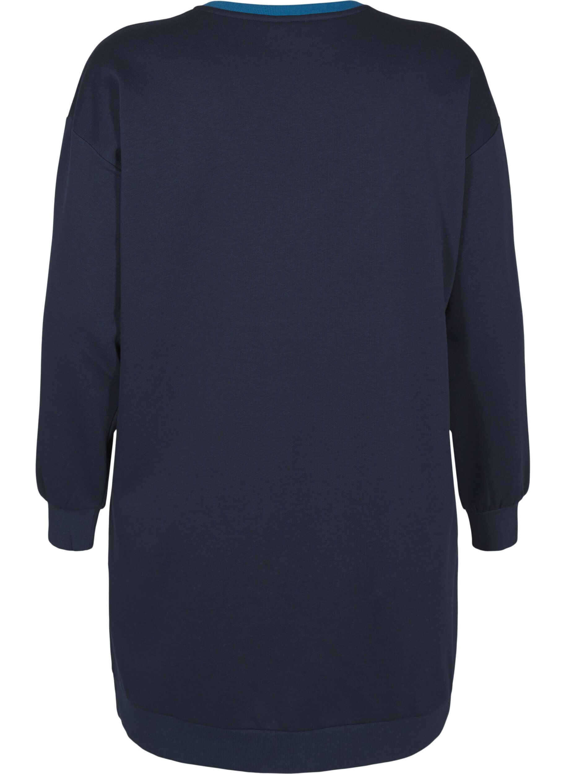 Zizzi L&aring;ng sweatshirt med f&auml;rgblock, Navy B. Color Block, Packshot image number 1