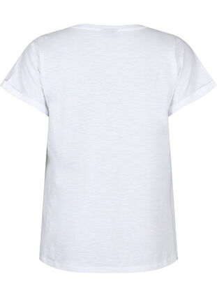 T-shirt med tryck i ekologisk bomull, Bright White, Packshot image number 1