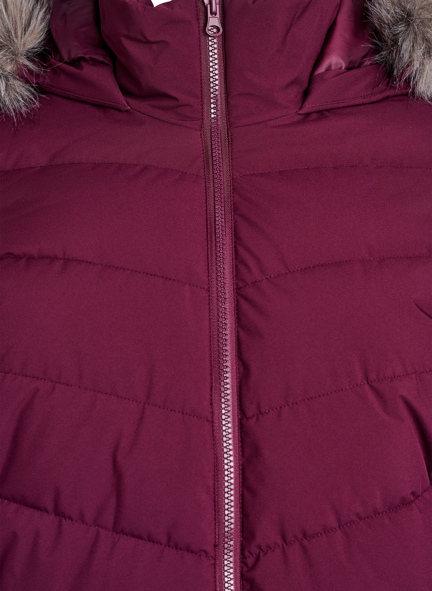 ZizziKort pufferjacka med huva, M&ouml;rk Bordeaux, Packshot image number 2