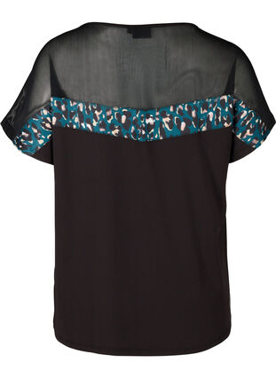 Tränings-t-shirt med mesh och mönster, Black, Packshot image number 1