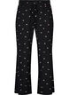 Pyjamasbyxor med ribbad struktur och blommigt m&ouml;nster, Svart, Packshot image number 0