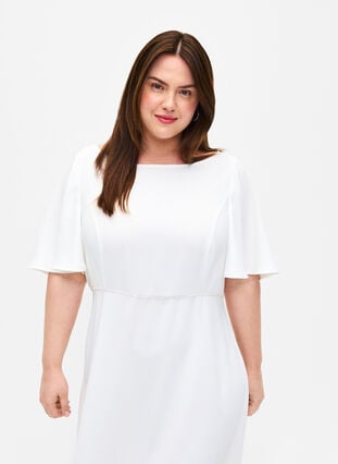 Festklänning med empiresnitt, Bright White, Model image number 2