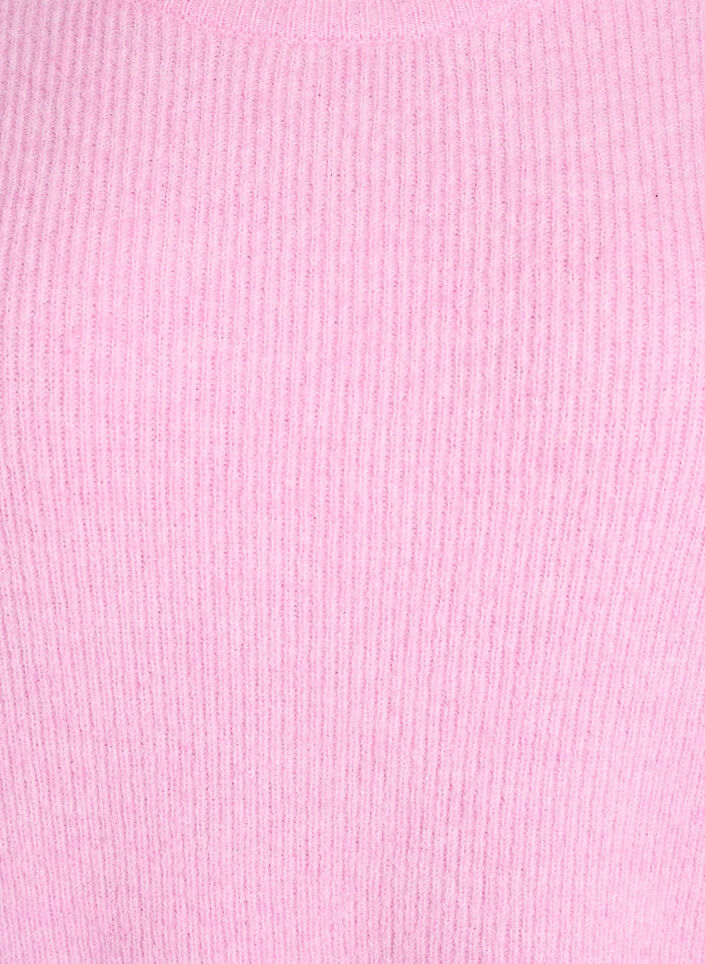 Melerad stickad blus med rund hals, Rosa, Packshot image number 2