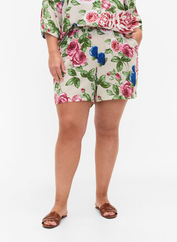 Blommiga shorts, Bright Flower , Model image number 2