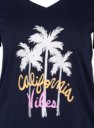 V-ringad t-shirt i bomull, Night Sky California, Packshot image number 2