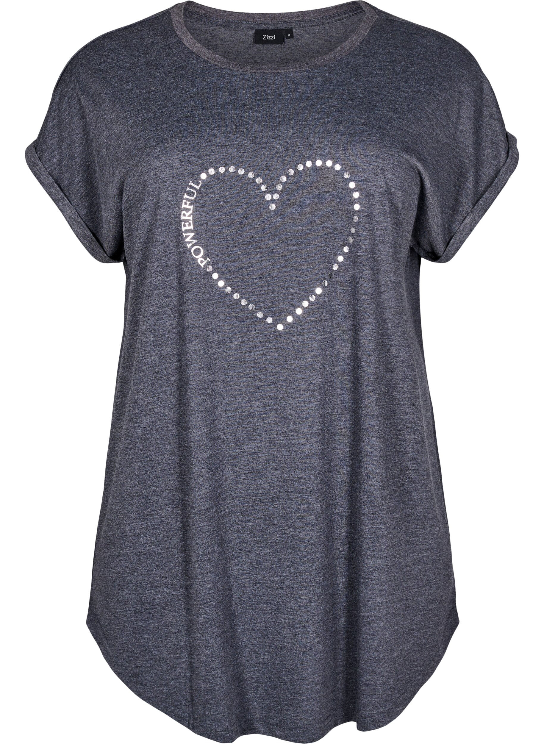 Zizzi Kort&auml;rmat nattlinne med texttryck, , Packshot image number 0