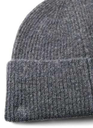 Stickad mössa med ull, Grey, Packshot image number 2