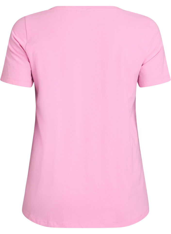 Enf&auml;rgad bas-t-shirt i bomull, Rosa, Packshot image number 1