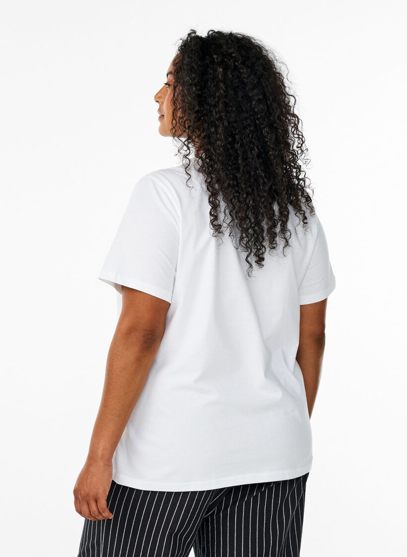 T-shirt i ekologisk bomull med citrusmotiv, Vit, Model image number 1