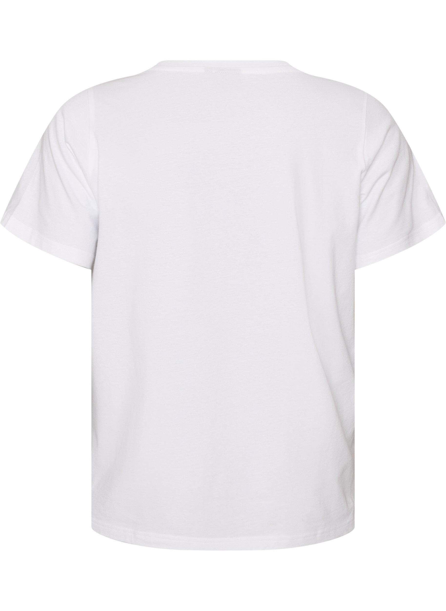 ZizziT-shirt i ekologisk bomull med nallebj&ouml;rnsmotiv, Vit, Packshot image number 1