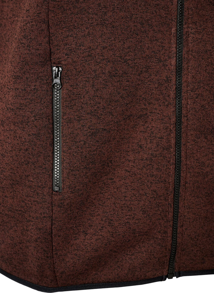 V&auml;st med h&ouml;g hals och dragkedja, Brun, Packshot image number 3