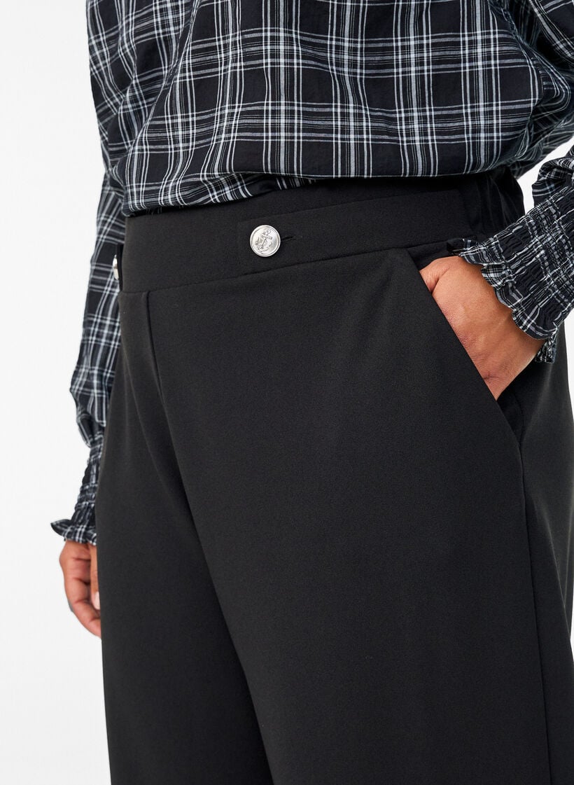 L&ouml;sa byxor med fickor, Svart, Model image number 3