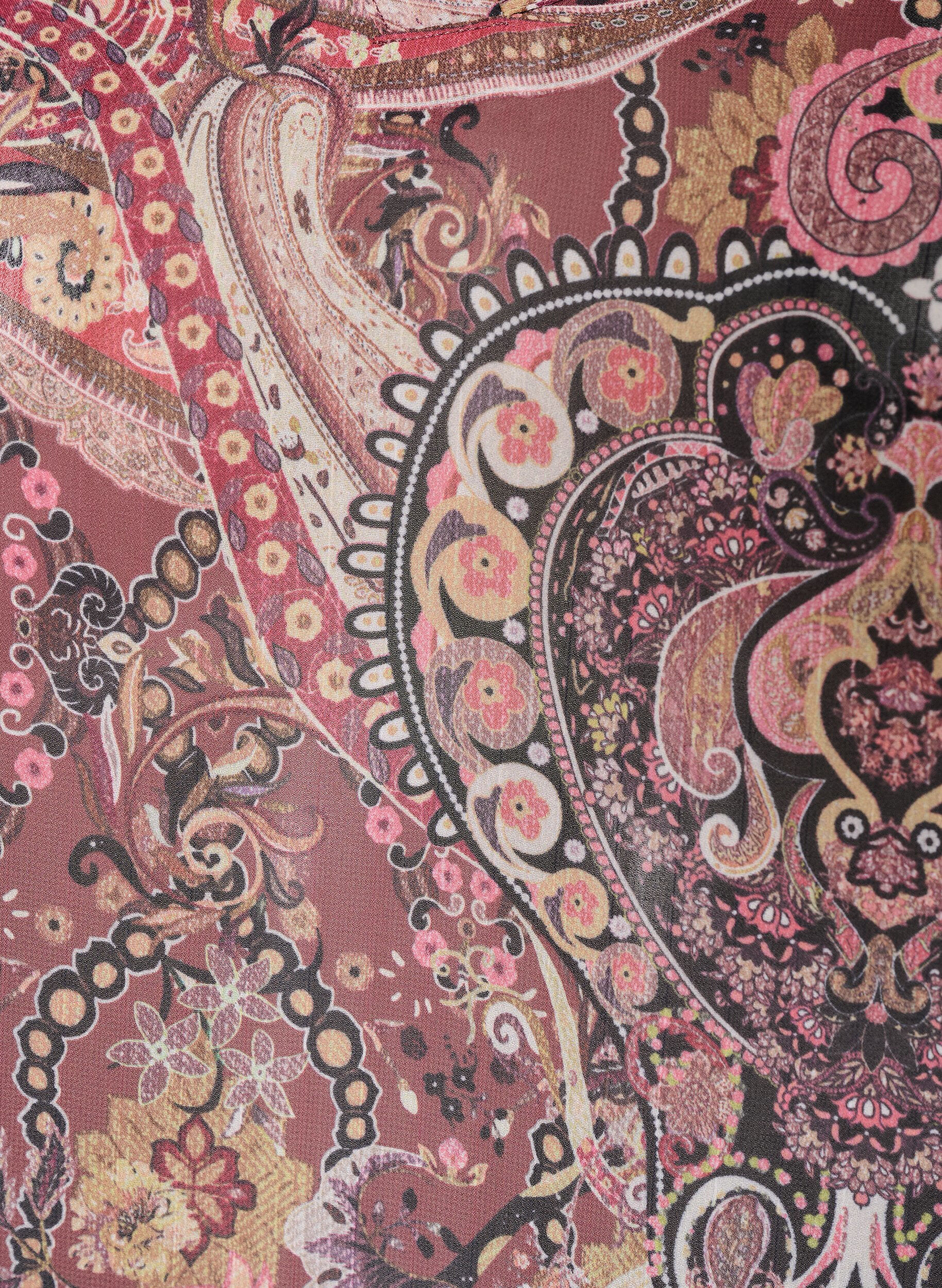 ZizziTunika med paisleym&ouml;nster och smock&auml;rmslut, Rosa, Packshot image number 2