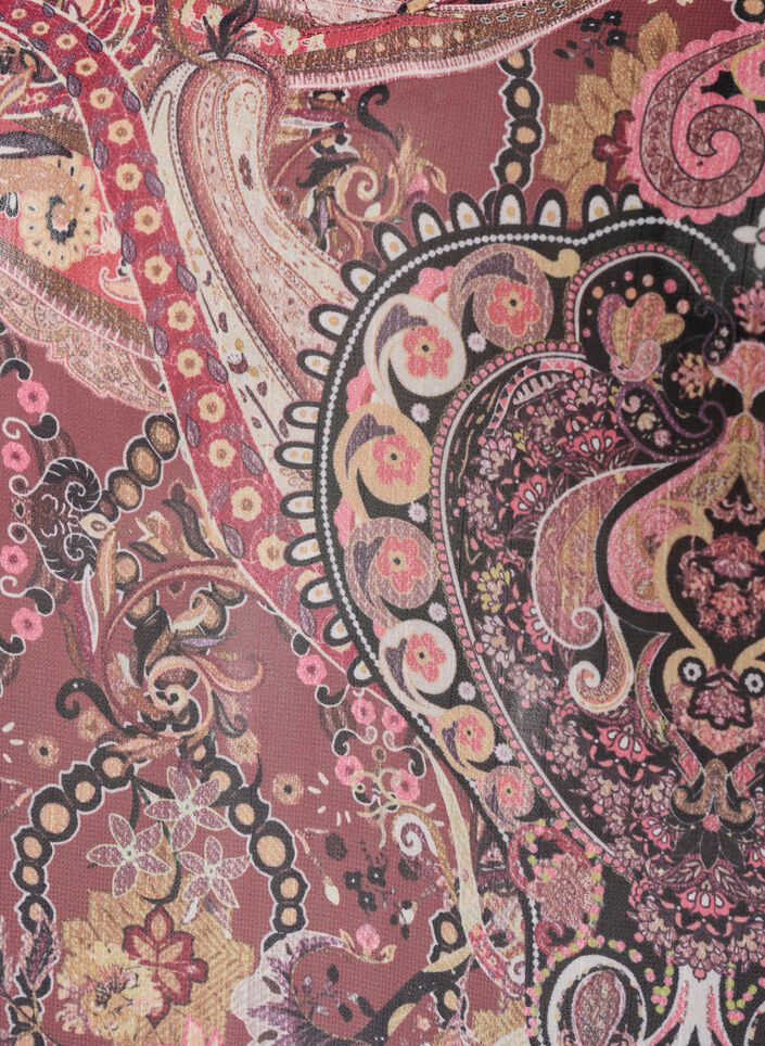 Tunika med paisleym&ouml;nster och smock&auml;rmslut, Rosa, Packshot image number 2