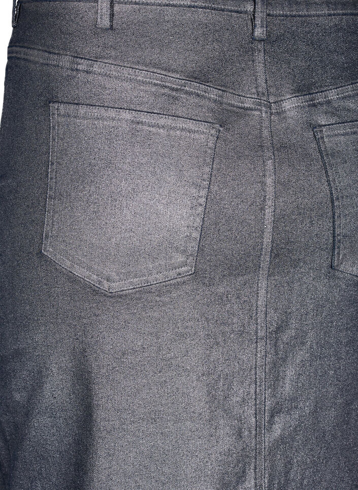 Midikjol med silverfärgad beläggning, Gun Sliver, Packshot image number 4