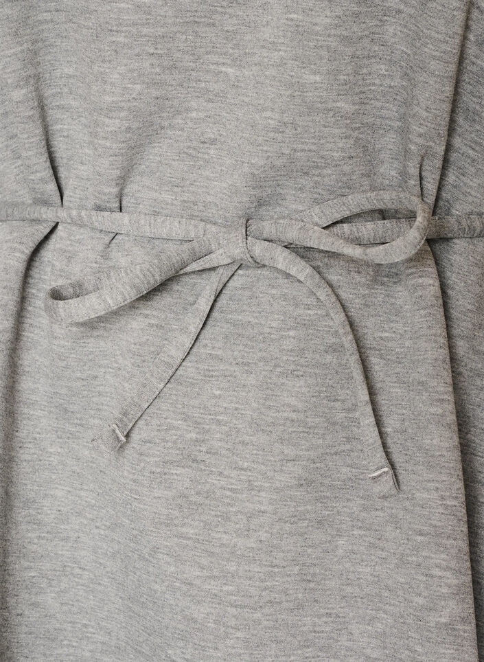Blus med knytband och puff&auml;rmar, Gr&aring;, Packshot image number 2