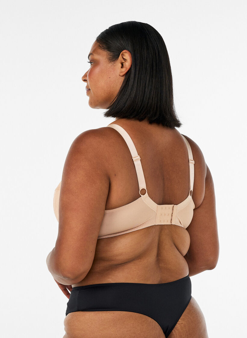 Vadderad spets-BH med bygel, Beige, Model image number 2