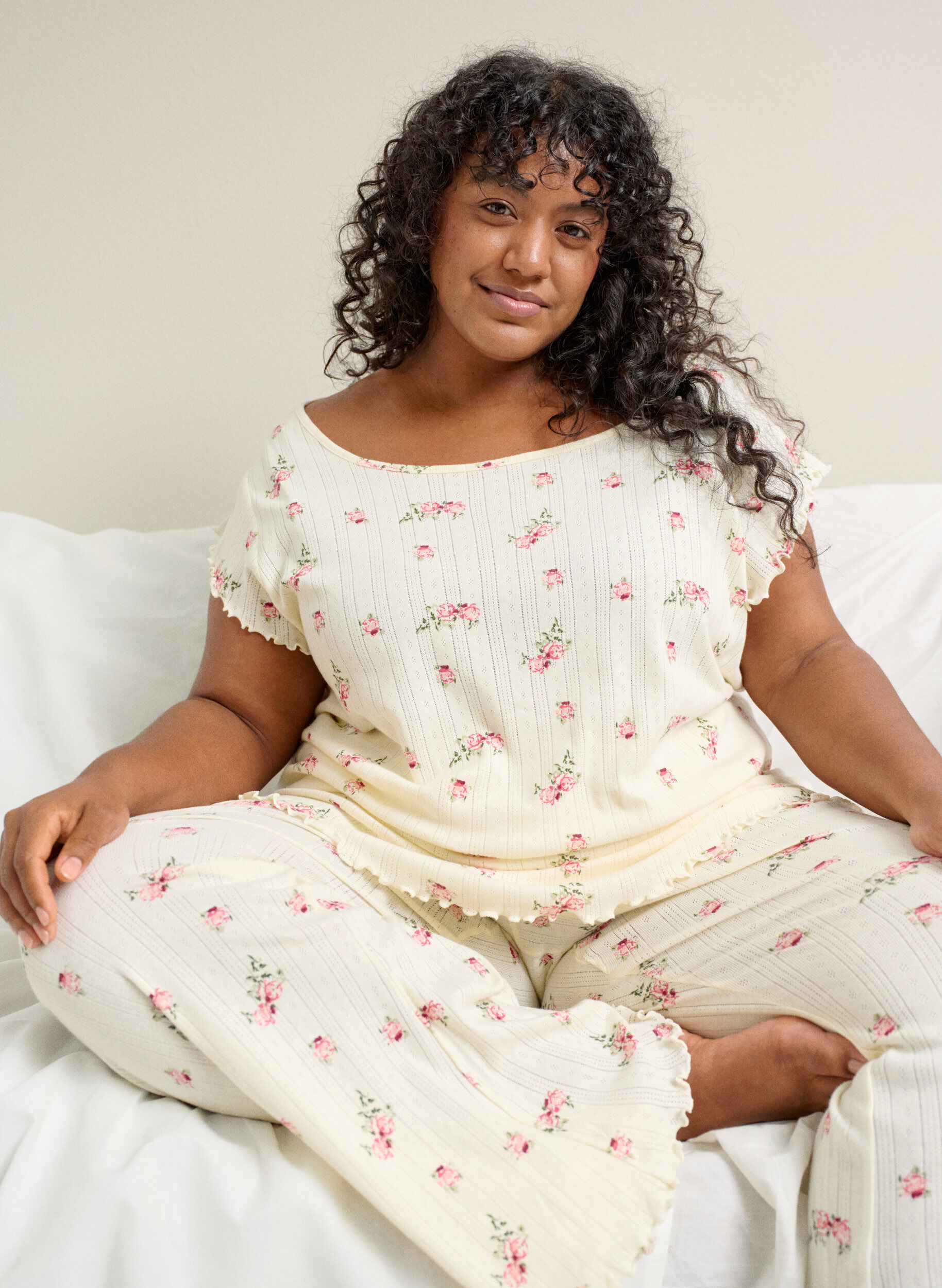 Zizzi Pyjamastopp i ekologisk bomull med holk&auml;rmar, 9990, Image image number 0