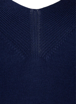 V-ringad stickad tröja med viskos, Navy Blazer, Packshot image number 2