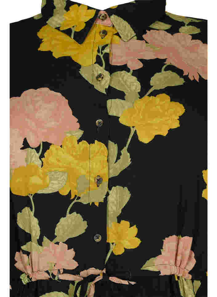 Blommig klänning i viskos med snörning, Scarab Flower, Packshot image number 2