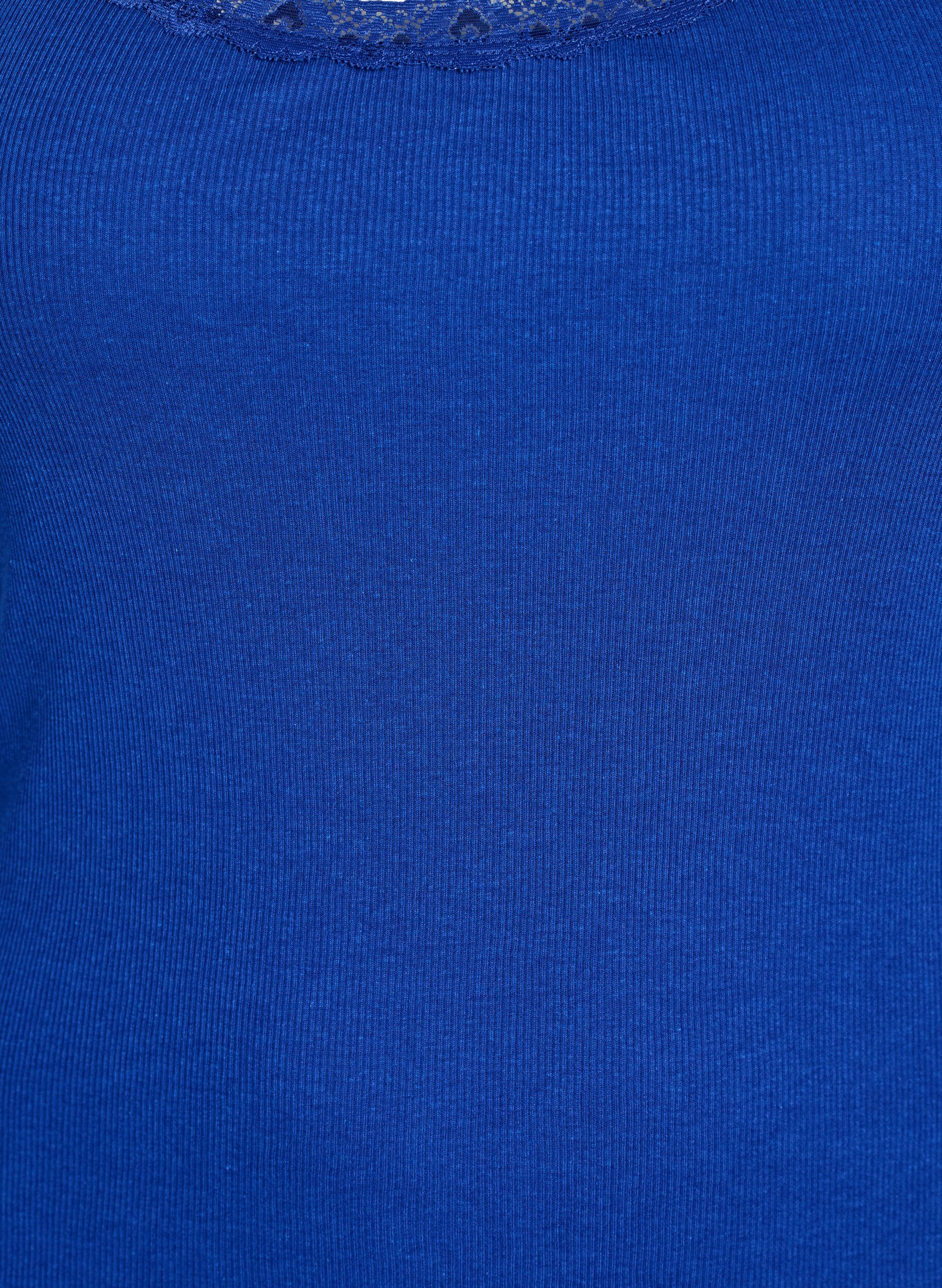 Zizzi Topp med spetskant, Bl&aring;, Packshot image number 2